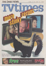 Newspaper TV Guide Cover The Daily News TV Times June 13 1998