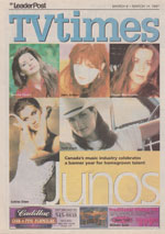 Newspaper TV Guide Cover The Leader Post TV Times March 8 1997