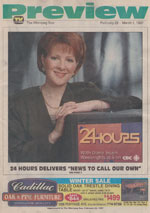 Newspaper TV Guide Cover The Winnipeg Sun Preview February 23 1997